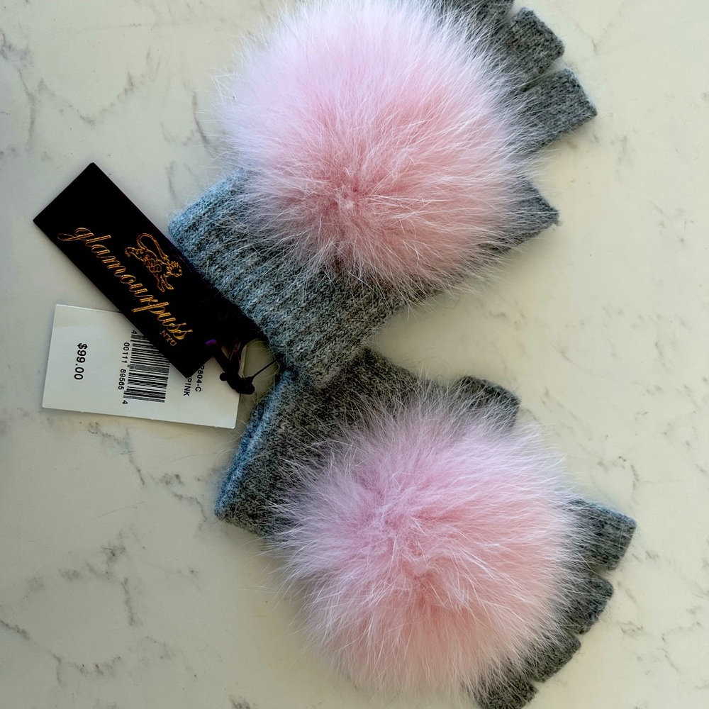 Fox fur texting gloves.